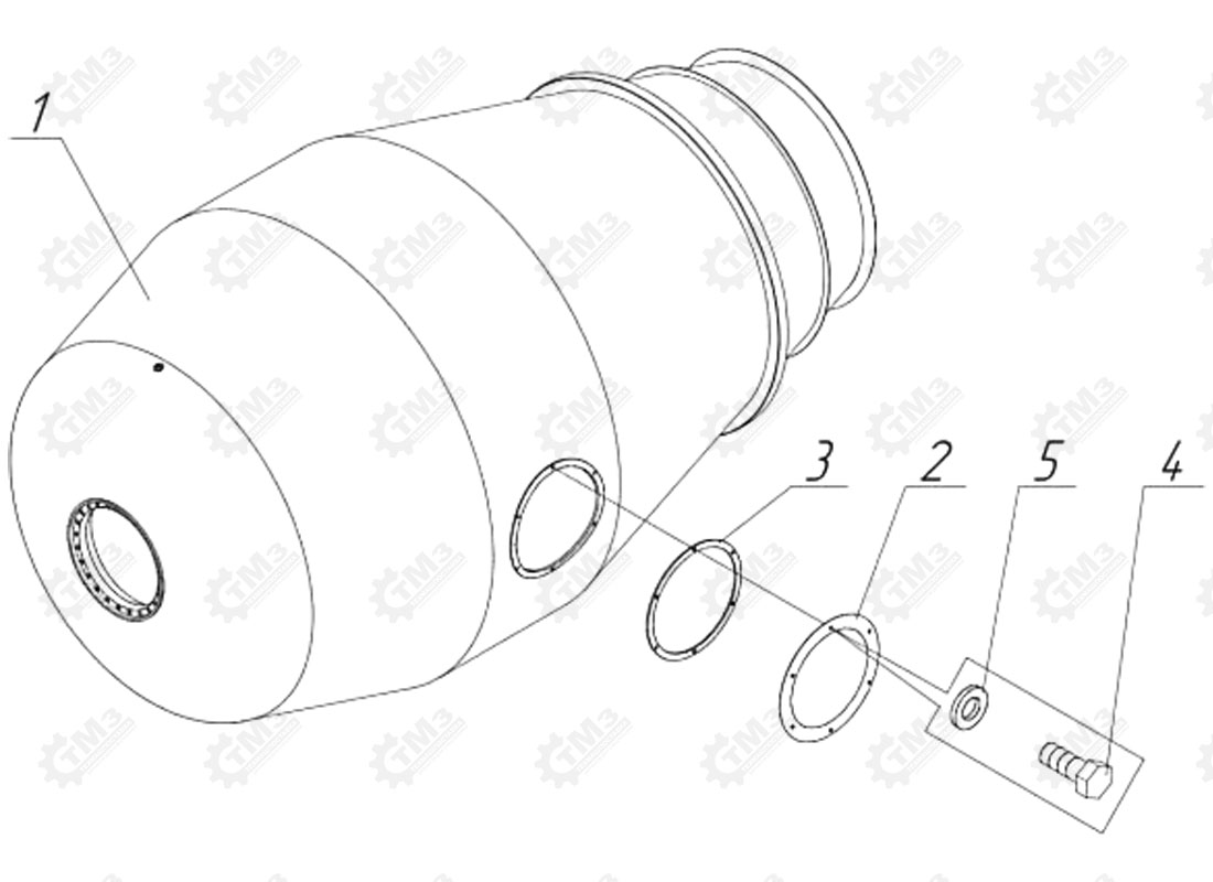 Схема смесительного барабана (бочки) Tigarbo (бочки)
